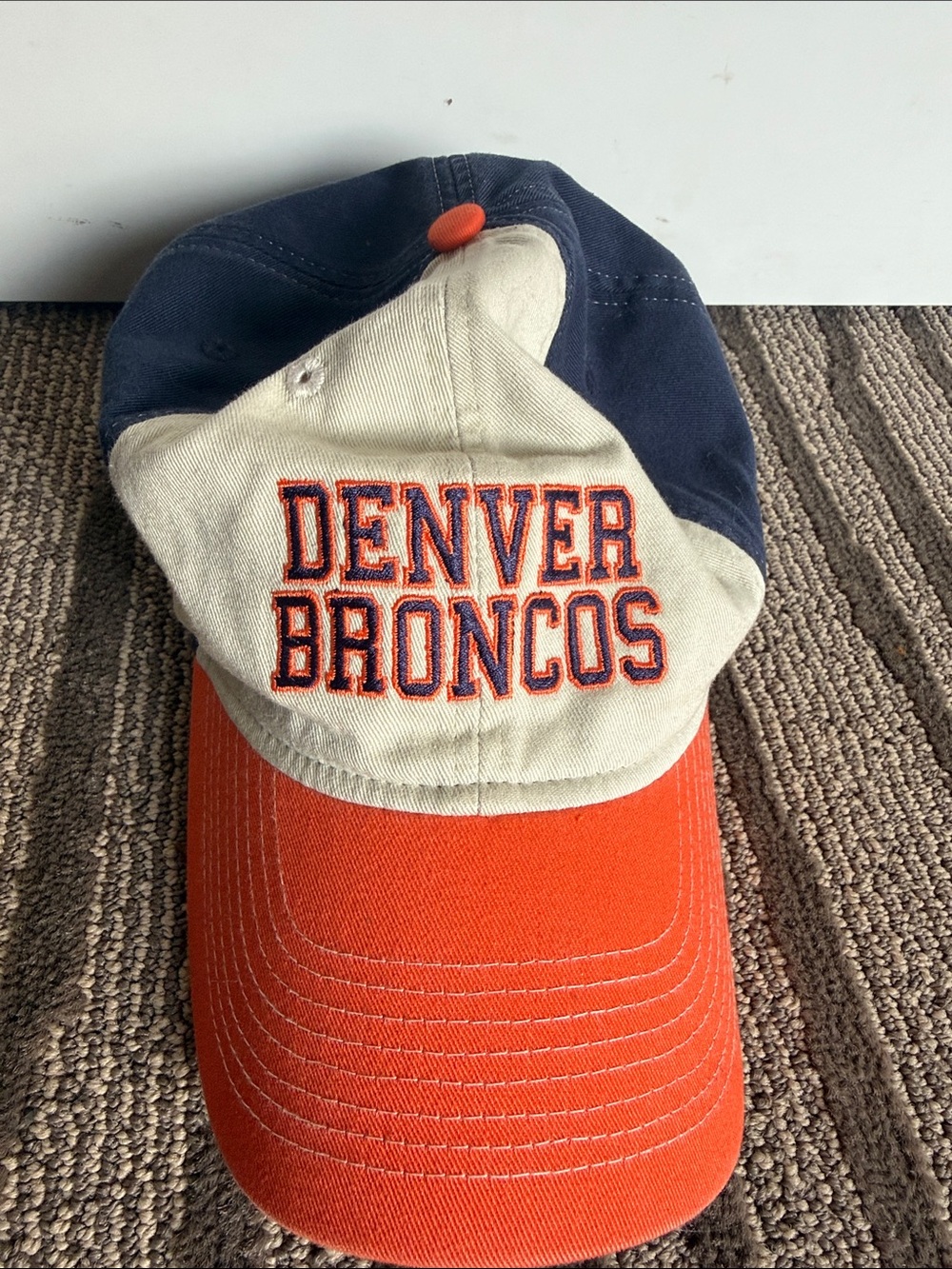 NFL Denver Broncos Tricolor Logo Baseball Cap - Orange, Navy, Cream